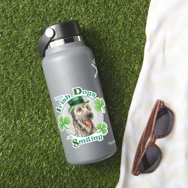 Adesivo Rua: Wolfhound Vinyl Sticker Irlandês do Dia de Pa (HydroFlask Insitu)