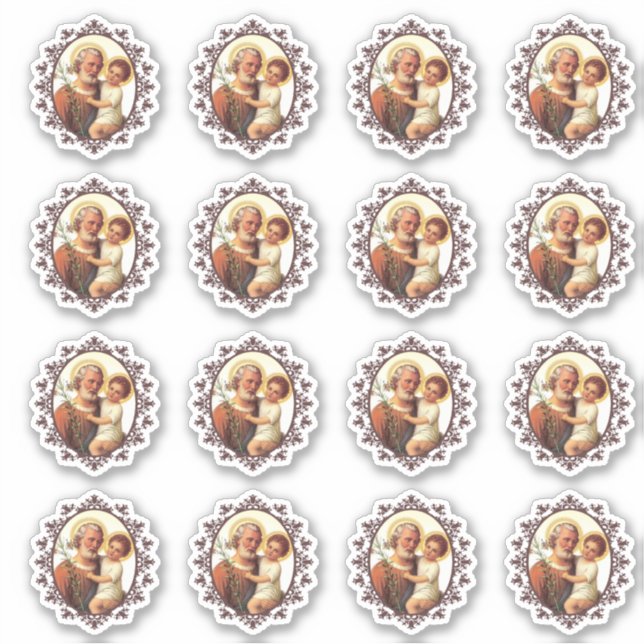 Adesivo Ruas Católicas Joseph Child Jesus Vinil Religioso (Frente)