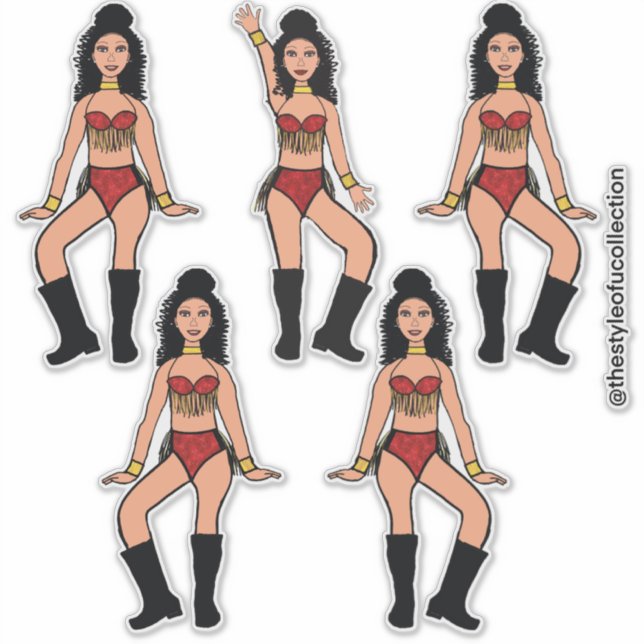 Adesivo Ruby Gold Fringe Dancer #3A Sticker (Frente)