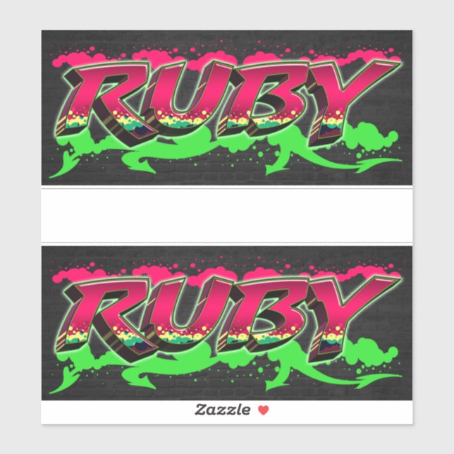 Adesivo Ruby Vorname Name Graffiti Aufkleber Sticker (Folha)