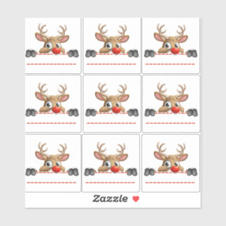 Adesivo Rudolph Red Nose Reindeer Sticker labels
