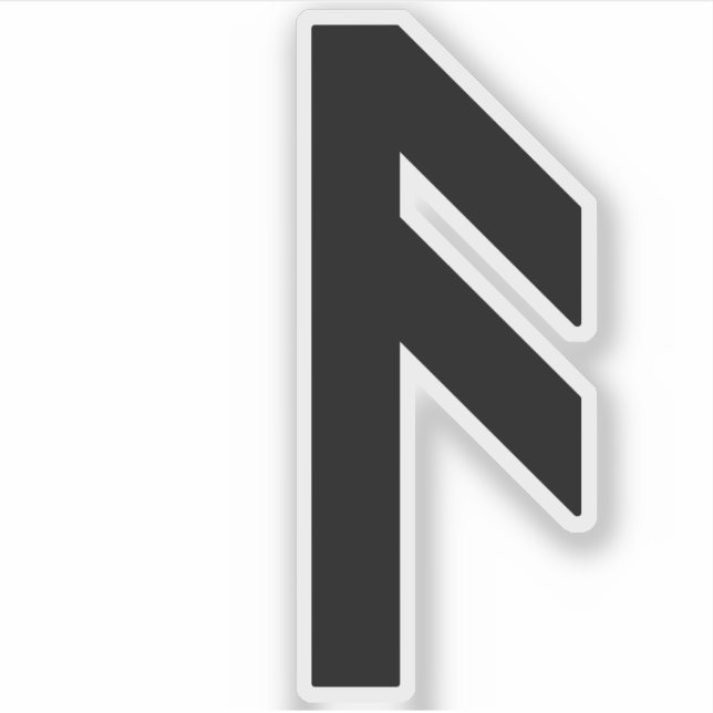 Adesivo Rune Ansuz (preto) (Frente)