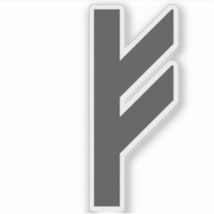 Adesivo Rune Fehu (cinza)