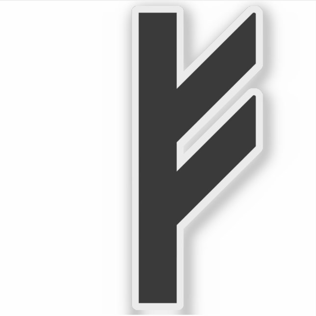 Adesivo Rune Fehu (preto) (Frente)