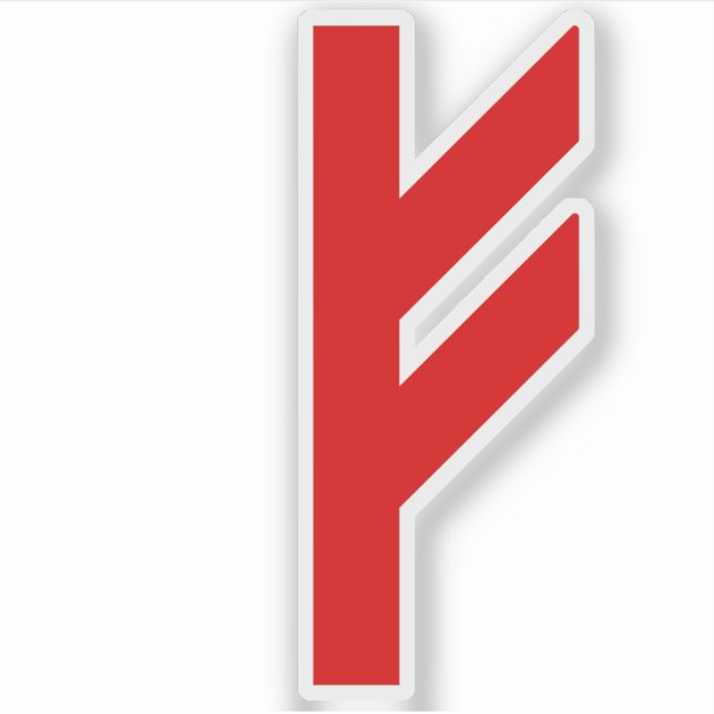 Adesivo Rune Fehu (vermelho) (Frente)