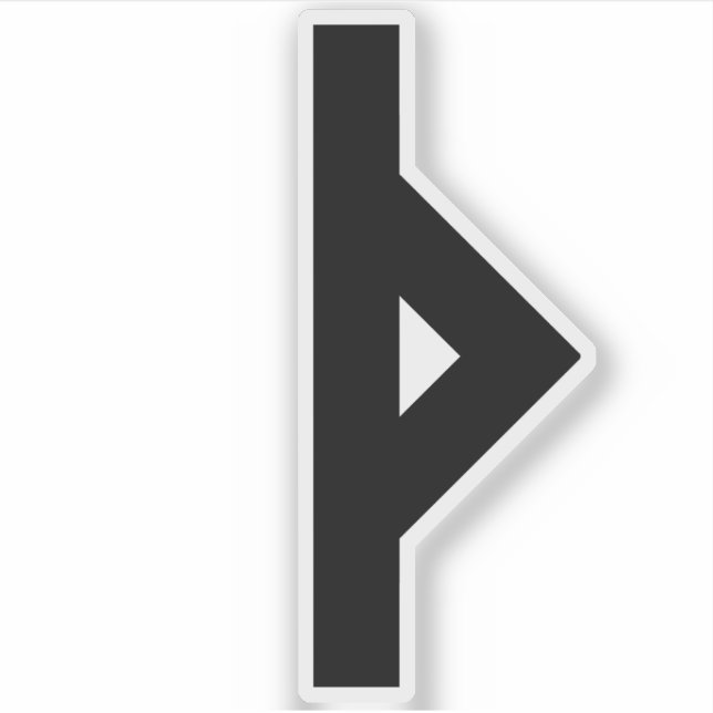 Adesivo Rune Thurisaz (preto) (Frente)