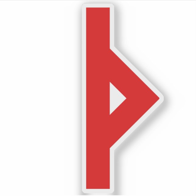 Adesivo Rune Thurisaz (vermelho) (Frente)