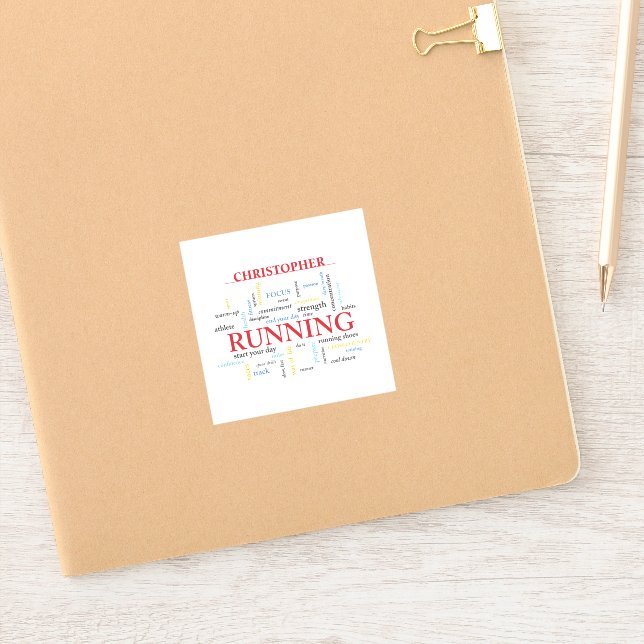Adesivo Runner com Palavras Personalizadas (Notebook)