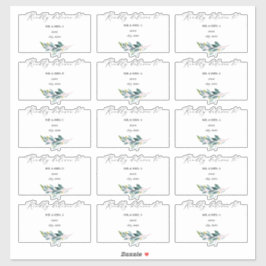 Adesivo Rustic Blue Gum Eucalyptus Endereço de Convidado