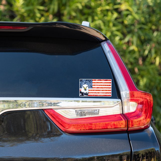 Adesivo Rustic Eagle sobre a bandeira americana (Criador carregado)