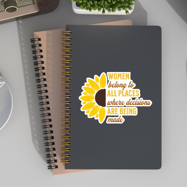 Adesivo Ruth Bader Ginsburg Feminista RGB Sunflower Yellow (Criador carregado)