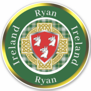 Adesivo Ryan Irish Shield/Celtic Cross Personalizado