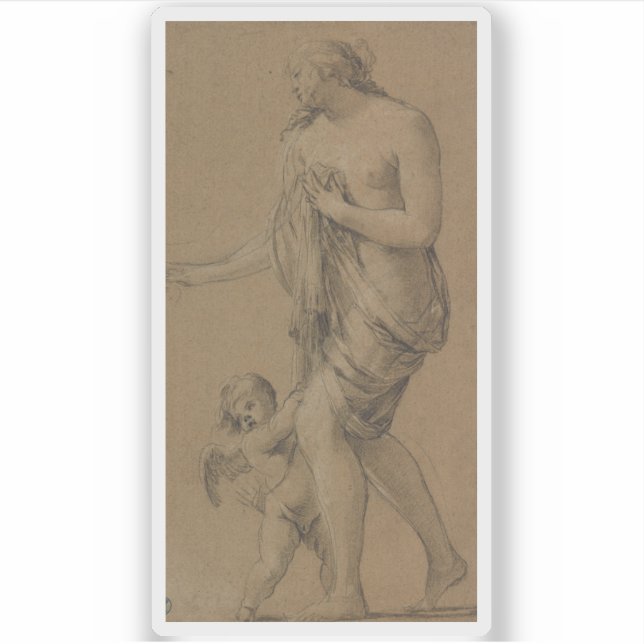 Adesivo S. Vouet: Estudo para as figuras de Vênus e Cupido (Frente)