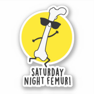 Adesivo Sábado Noite Femur Cute Bone Pun Sticker