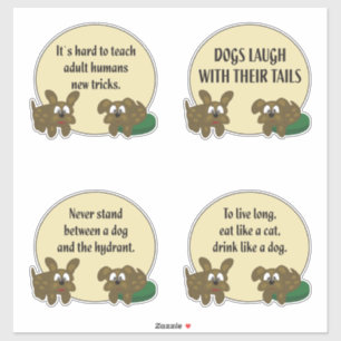 Adesivo Sabedoria de um mundo de cães - cãozinhos dizendo