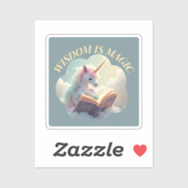 Adesivo Sabedoria é mágica - Unicórnio giro