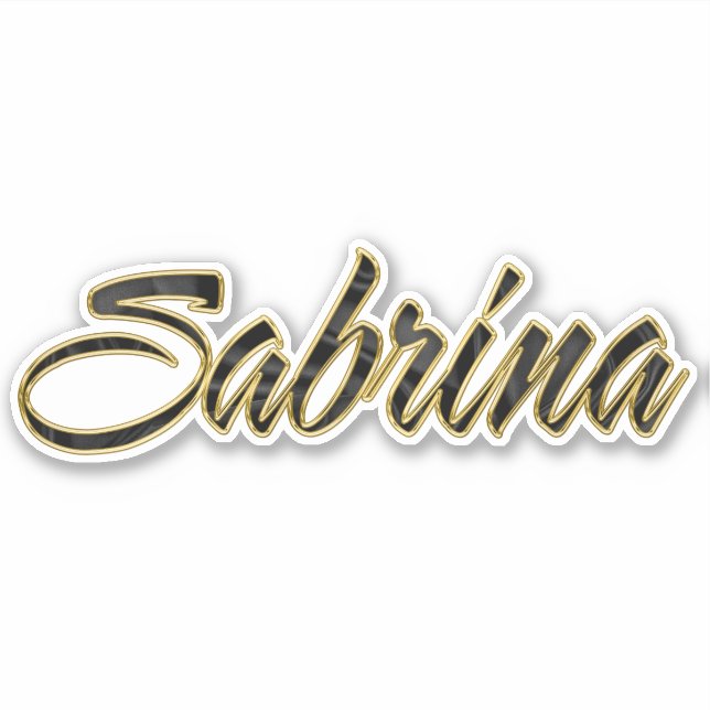 Adesivo Sabrina black gold Lettering Aufkleber Sticker (Frente)