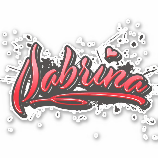 Adesivo Sabrina red Heart Graffiti Aufkleber Sticker (Frente)