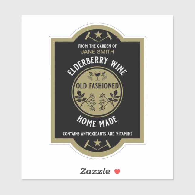 Adesivo Sabugueiro Caseiro Personalizado (Folha)