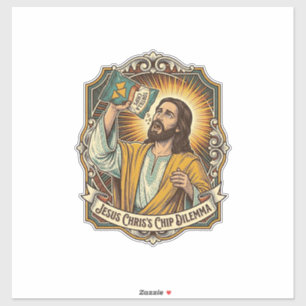 Adesivo Saco de Batata Frita Vazio de Jesus Comida de Bêba