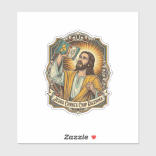 Adesivo Saco de Batata Frita Vazio de Jesus Comida de Bêba