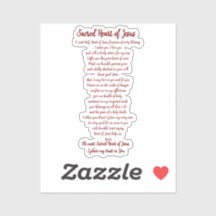 Sacred Heart Prayer Vinyl Sticker