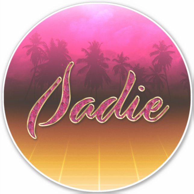 Adesivo Sadie Vorname Name golden pink Aufkleber Sticker (Frente)