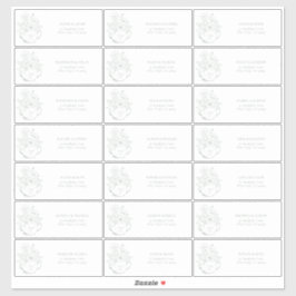 Adesivo Sage Green Botanal Bridal Tea Endereço de Convidad