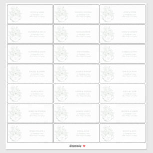 Adesivo Sage Green Botanal Bridal Tea Endereço de Convidad