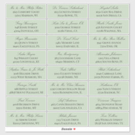 Adesivo Sage Green Elegant Script 24 Endereço de Convidado