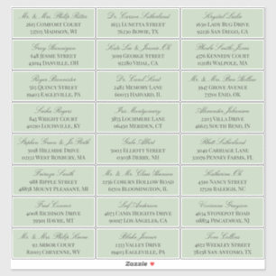 Adesivo Sage Green Elegant Script 24 Endereço de Convidado
