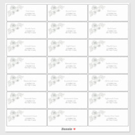 Adesivo Sage Green Floral Line Art Guest Address