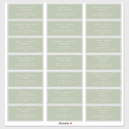 Adesivo Sage Sage Sage com Rótulos de Endereço Convidado