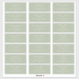 Adesivo Sage Sage Sage com Rótulos de Endereço Convidado