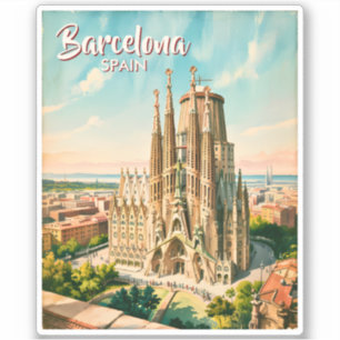 Adesivo Sagrada Familia Personalizada Barcelona Viagem Aqu