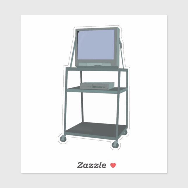 Adesivo Sala de aulas de TV e VCR 80 e 90 anos Engraçado E (Folha)