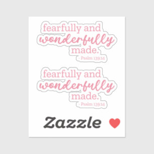Adesivo Salm 139:14 - Feliz e Maravilhosamente Feito