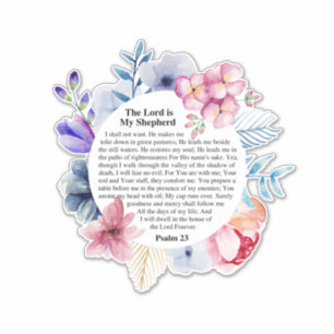 Adesivo Salm 23 NKJV O Senhor é o Meu Pastor