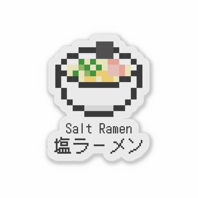 Adesivo Salt Ramen Retro Pixel Art (Frente)