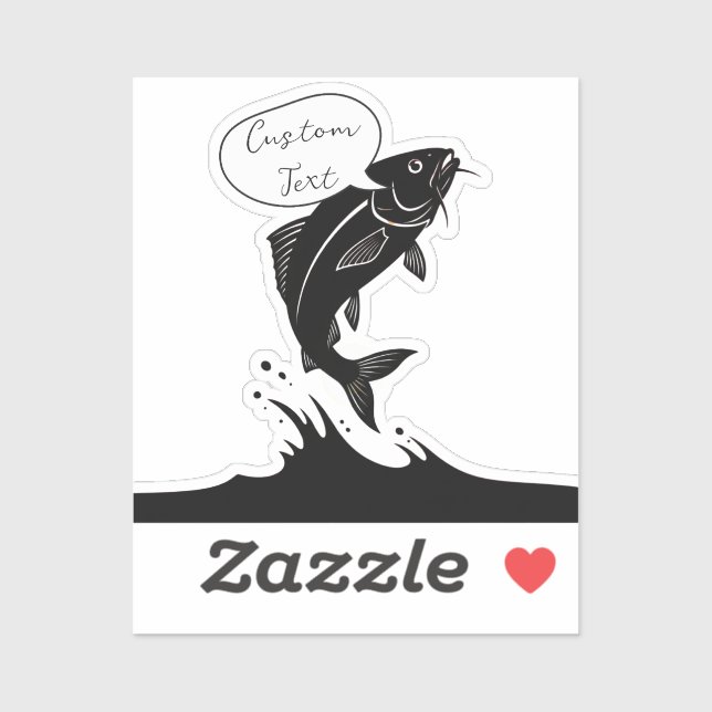 Adesivo Salto do Pensamento: Laptop de Peixe Pulando Perso (Folha)