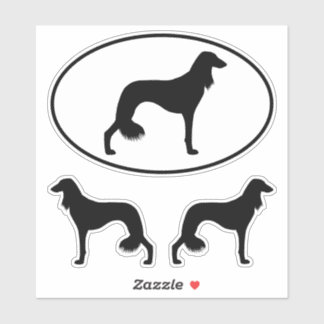 Adesivo Saluki Dog Silhouettes Vinyl Sticker Set