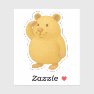 Adesivo Saluting Cream Hamster Die-Cut Sticker