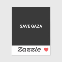 Adesivo Salvar Gaza - texto personalizado branco preto - m