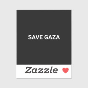 Adesivo Salvar Gaza - texto personalizado branco preto - m