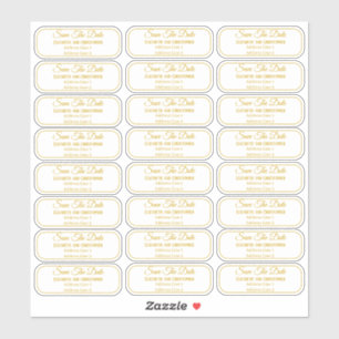 Adesivo Salve a Data Transparente Dourado Endereço de Devo