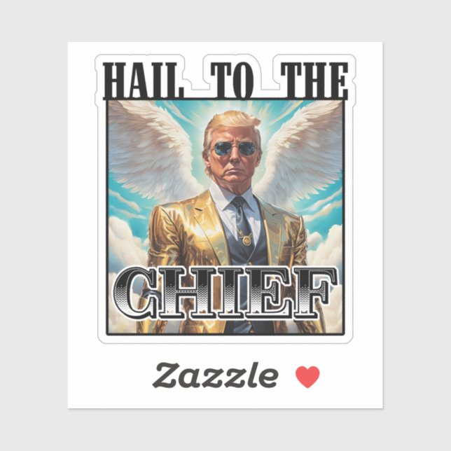 Adesivo Salve ao chefe - Trump 2024 (Folha)