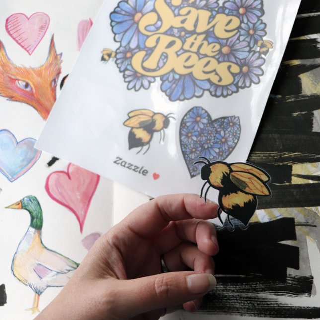 Adesivo Salve as Abelhas Daisy Flower Art Love (Criador carregado)