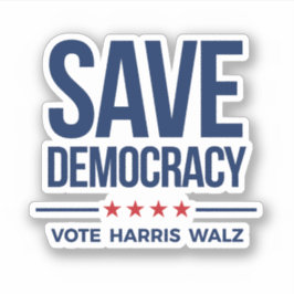 Adesivo SALVE DEMOCRACIA - Vote Harris Walz