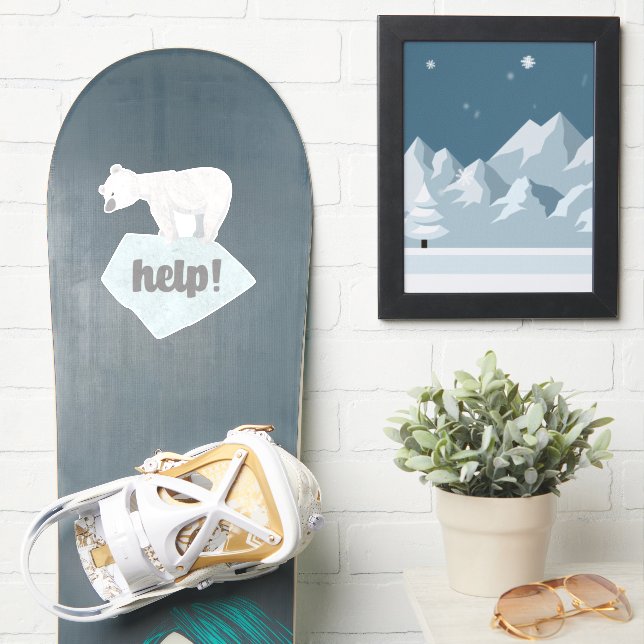 Adesivo Salve o Urso Polar (Prancha de snowboard)