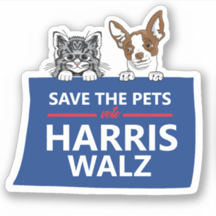 Adesivo Salve os animais de estimação para Harris Walz 202
